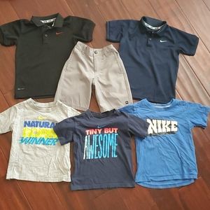 Nike 6pc boys lot 4t golf polo shorts tee shirts